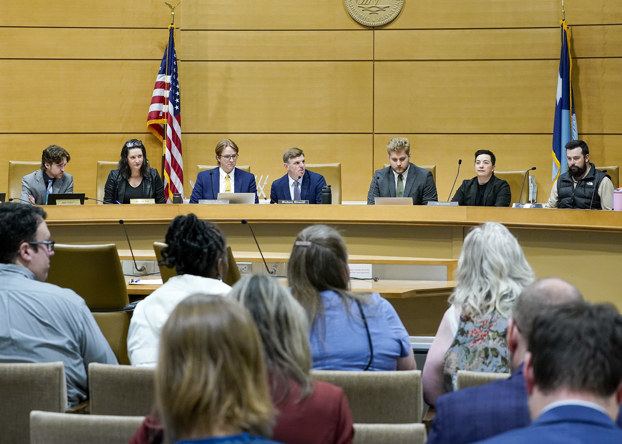 The conference committee on the housing finance and policy bill, HF1141, meets May 8. (Photo by Andrew VonBank)